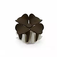Chocolate Brown and Cream Two-Toned Flower Hair Claw Clip - Matte Finish Hair Accessory
