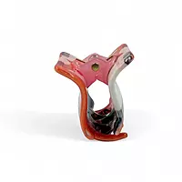 Retro Floral Mini Hair Claw Clip - Orange, Green and Pink Acetate Jaw Clip