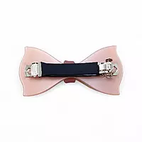 Elegant Blush Pink Ribbon Hair Barrette Clip for Women