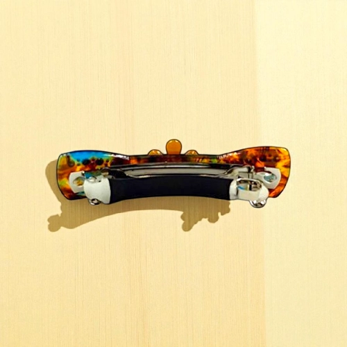 Acetate Hair Barrette with Floral Accent