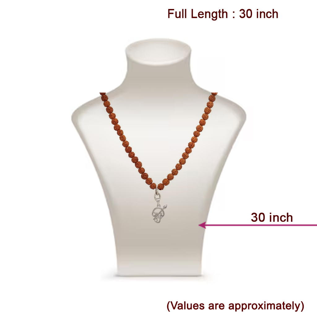 Rudraksha Mala with Silver Om Pendant