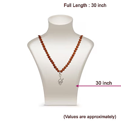 Rudraksha Mala with Silver Om Pendant