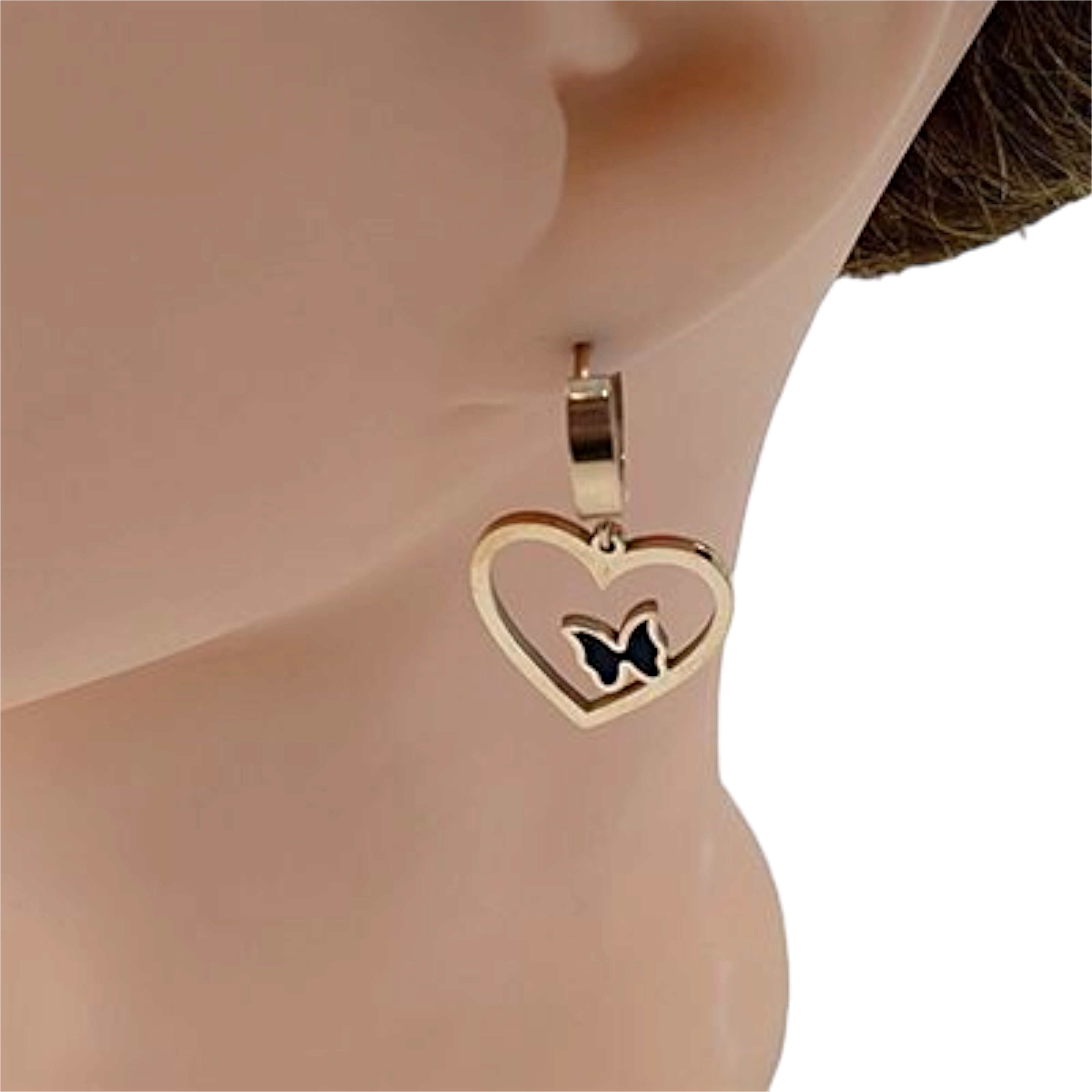 Chic Gold Heart Hoop Earrings