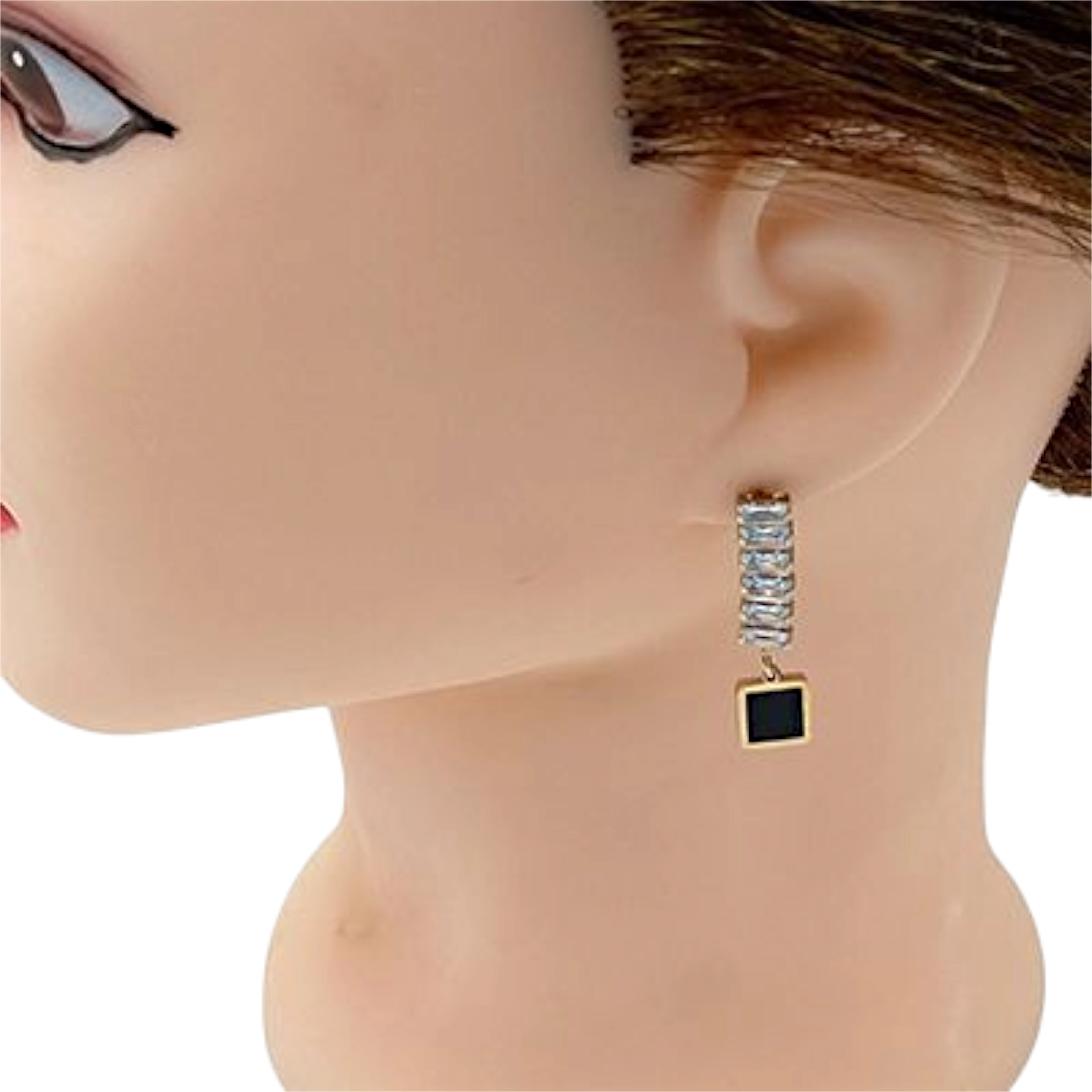 Elegant Drop Earrings with Zircon Stones