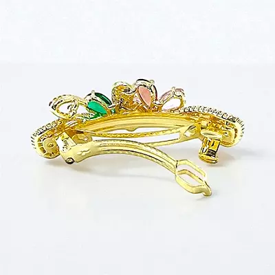 Dazzling Crystal Embellished Floral Hair Barrette