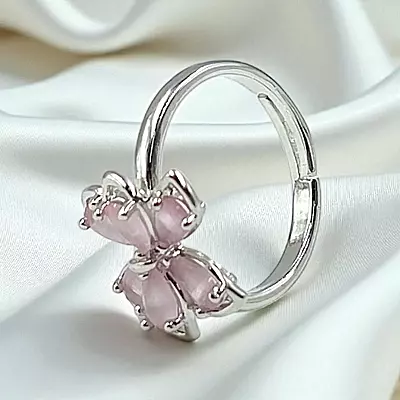 Elegant Butterfly Ring | Adjustable Silver-Plated Statement Jewelry