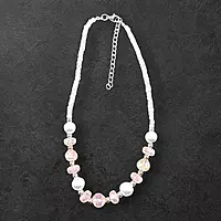Pink Bead & Pearl Necklace and Earring Set | Elegant Fashion Jewelry