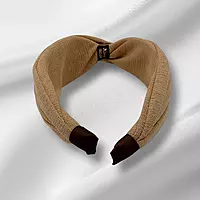 Chic Camel Knotted Headband - Textured Fabric Hair Accessory