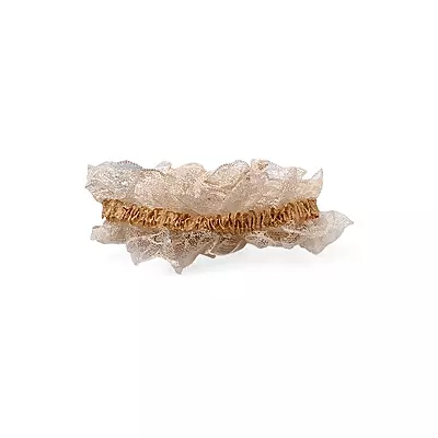 Delicate Brown Lace & Tulle Baby Girl Headband - Newborn to Toddler
