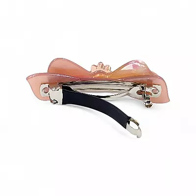 Elegant Blush Pink Bow Hair Barrette Clip for Women