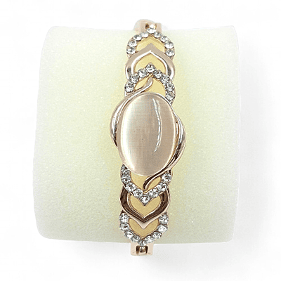 RENOS Rose Gold Watch and Crystal Heart Bangle Gift Set