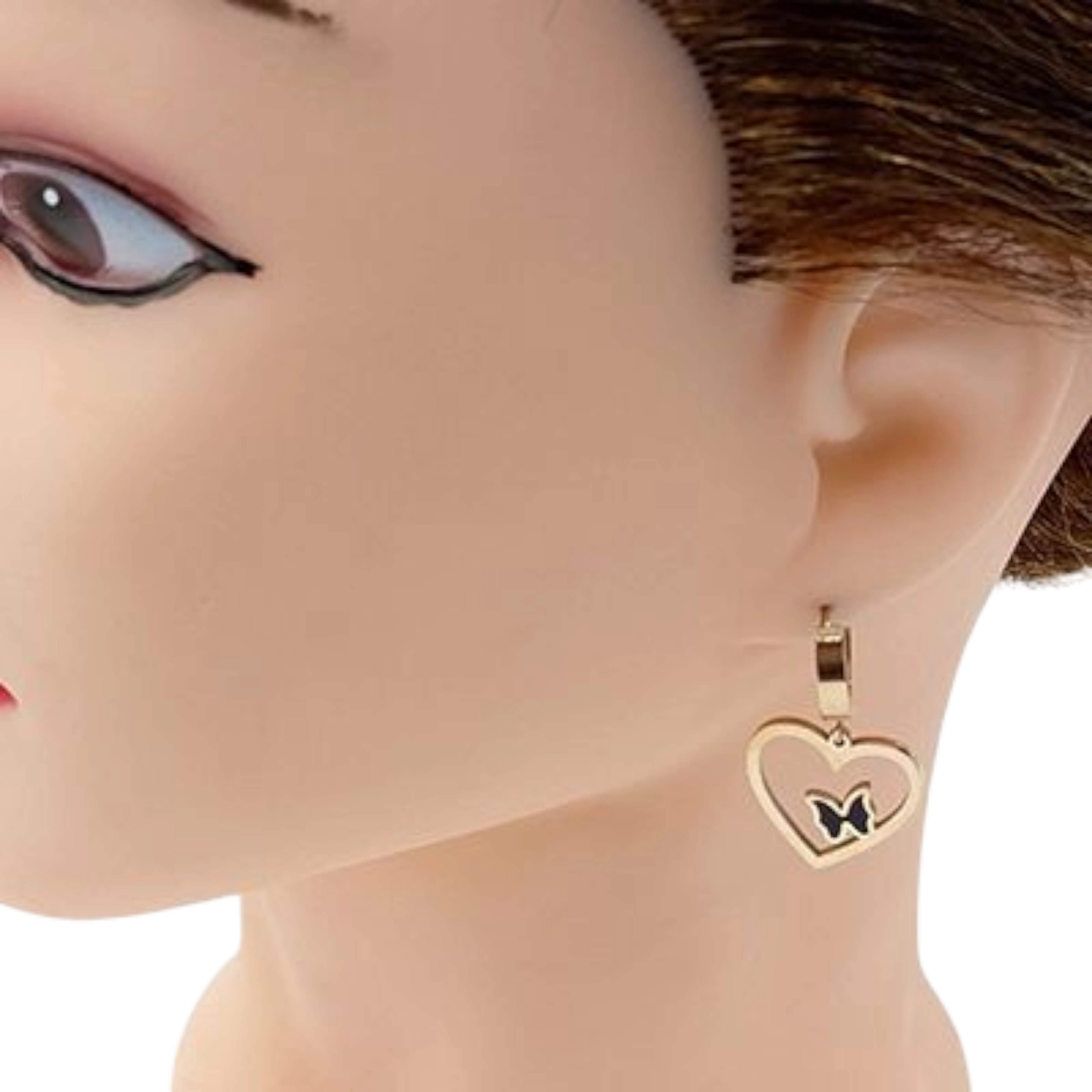 Chic Gold Heart Hoop Earrings