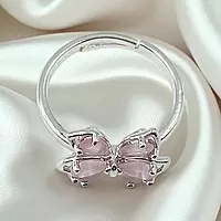 Elegant Butterfly Ring | Adjustable Silver-Plated Statement Jewelry