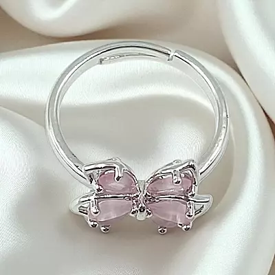 Elegant Butterfly Ring | Adjustable Silver-Plated Statement Jewelry