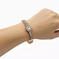 Anti-Tarnish Sunburst Zircon Bangle Bracelet