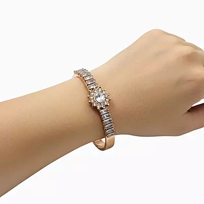 Anti-Tarnish Sunburst Zircon Bangle Bracelet