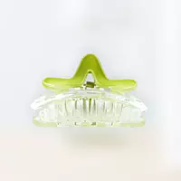 Chic Starfish Clear & Lime Green Hair Claw Clip - Medium Size
