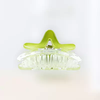 Chic Starfish Clear & Lime Green Hair Claw Clip - Medium Size