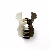 Chocolate Brown and Cream Two-Toned Flower Hair Claw Clip - Matte Finish Hair Accessory