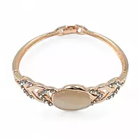 RENOS Rose Gold Watch and Crystal Heart Bangle Gift Set