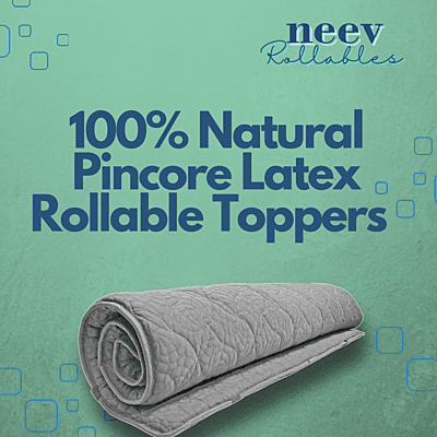 Neev 2 Inches 100% Natural Pincore Latex Rollable Topper Neev 2 Inches 100% Natural Pincore Latex Rollable Topper