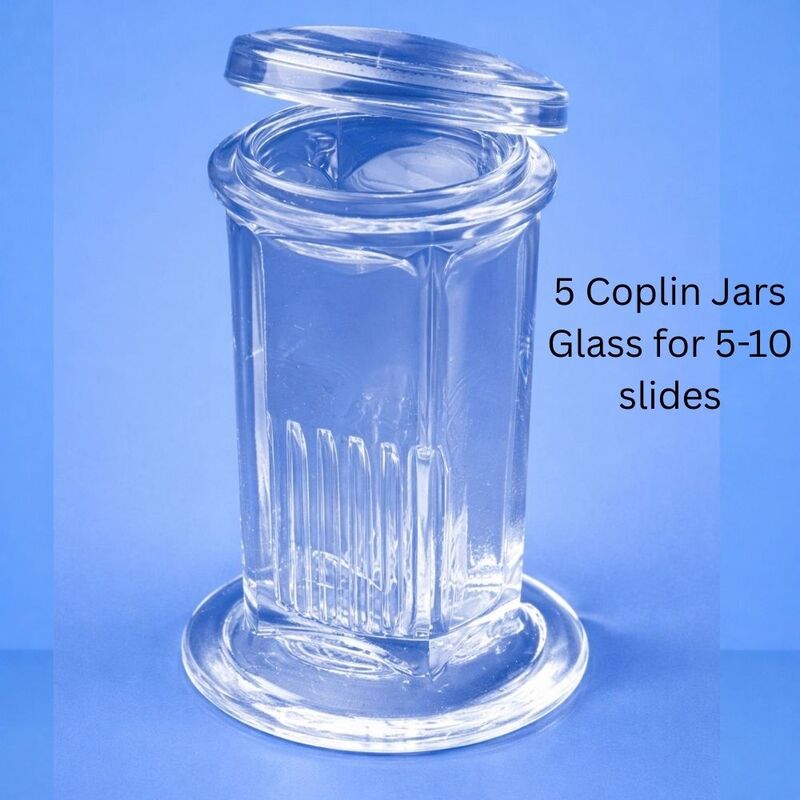 5 Coplin Jars Glass for 5-10 slides