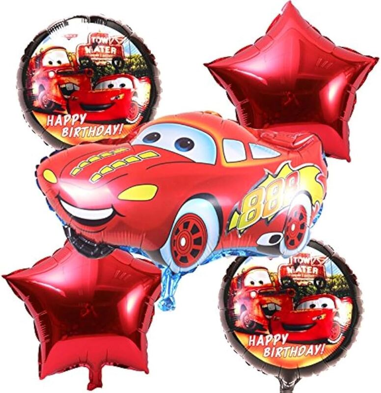 5 PC Cars Theme Foil Balloon