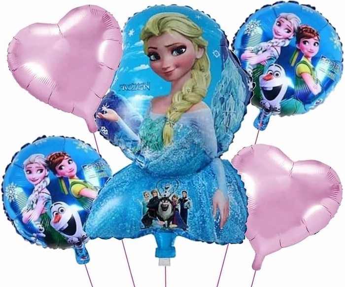 5 PC Frozen Theme Foil Balloon
