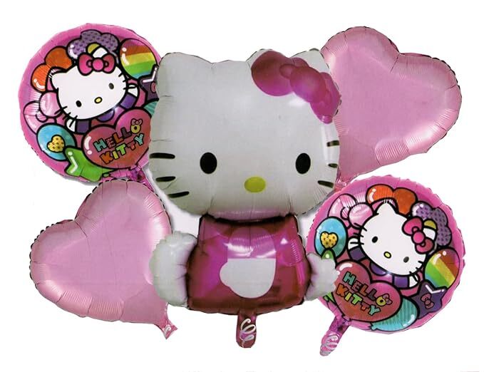 5 PC Hello Kitty Theme Foil Balloon