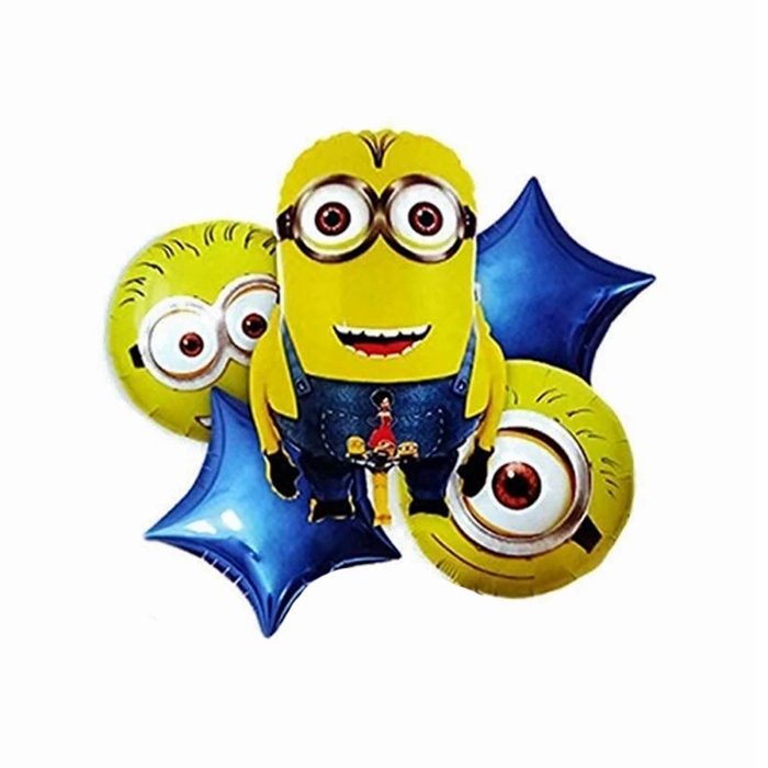 5 PC Minion Theme Foil Balloon