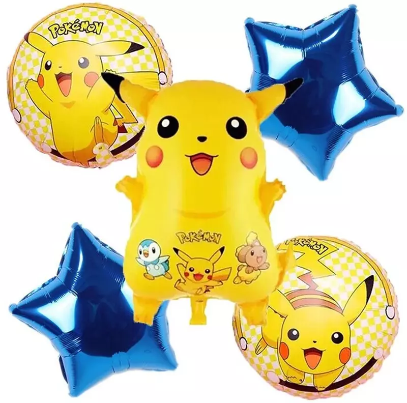 5 PC Pikachu Theme Foil Balloon