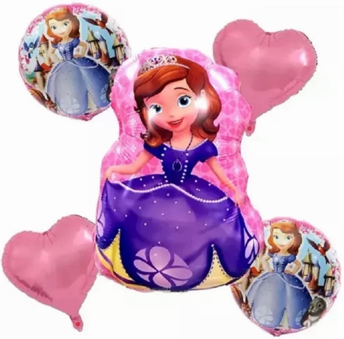 5 Pc Sofia Foil Balloon