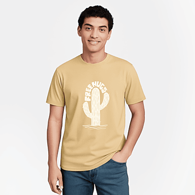 Free Hugs Graphic T-shirt | Light Brown