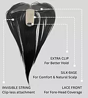 Secure-Fit Lace Front Hair Topper with Invisible String