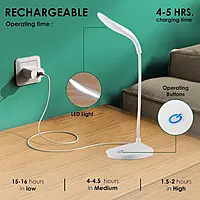 LED Desk Lamp with Flexible Gooseneck, Touch Switch, USB Powered, Study Table Light, Blue, Pink, Green, White