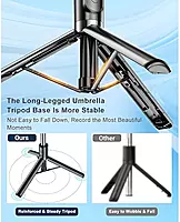 R1S-L Selfie Stick with Tripod Stand, 6 feet, Built-in Light, Wireless Remote, Extendable, Black