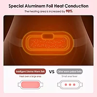 Heating Pad Belt for Menstrual Cramps, Period Pain Relief with Vibration Massage, 3 Heat Settings, Pink