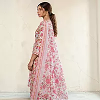 Cotton Salwar Suit Set with Floral Print and Dupatta | 3-Piece Set, Patiyala Style