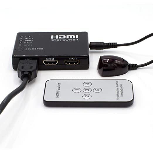 HDMI Switcher with PIP & IR Remote Control Multiple Devices on a Single Screen, Supports UHD  for Bluray, PVR/Netflix/Roku/Kodi Box, PS4/PS3 HDMI Switcher with PIP & IR Remote Control Multiple Devices on a Single Screen, Supports UHD  for Bluray, PVR/Netflix/Roku/Kodi Box, PS4/PS3