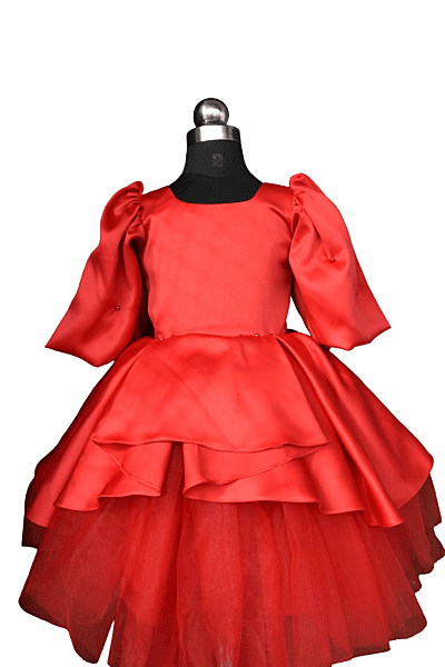 Scarlet Red Satin Princess Dress