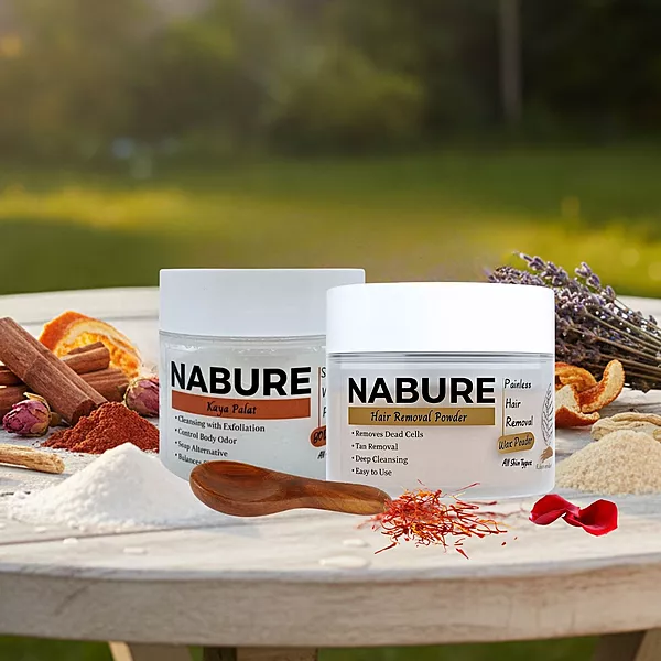 NABURE Smooth & Glow Combo – Kaya Palat Body Ubtan & Hair Removal Powder
