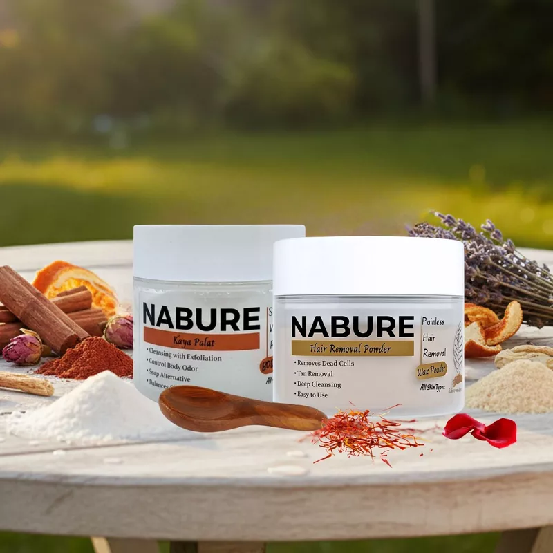 NABURE Smooth & Glow Combo – Kaya Palat Body Ubtan & Hair Removal Powder