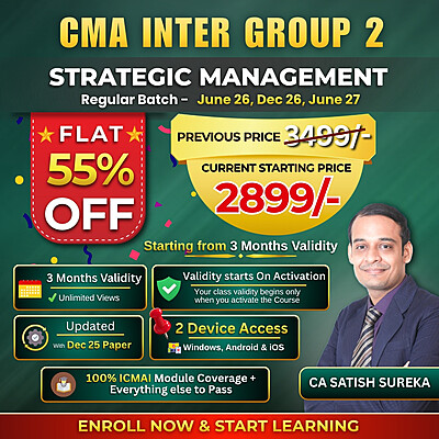 CMA Inter Strategic Management (Group 2) By CA Satish Sureka
