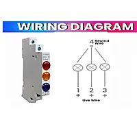 3Phase Indicator  slim model for 3 Phase Supply Din rail mountable - Type2