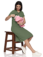 Womens Cotton Zipless Feeding Night Dress/Gown Claf Length, Feeding Coverup Pregnancy Dresses,Maternity Feeding Nighty Without Zip for Women,Easy Nursing & Breastfeeding SAGE GREEN