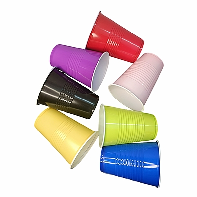 Multicolor Glasses Set of 70 - 450ml Reusable Drinking Glasses for Diwali Holi New Year Bachelor Parties Halloween & Christmas | Party Cups for Adults | Beer Pong-10 pcs Each Color