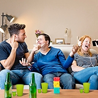 The Magic Balloons- Beer Pong Glasses Combo Pack - 30x 450ml Drinking Glasses and 10x 60ml Red Shot Glasses for Bachelor, Cocktails, Holi, Christmas, and Night Parties - 40 Pieces