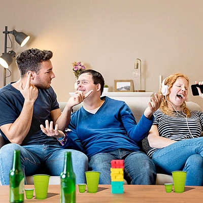 The Magic Balloons- Beer Pong Glasses Combo Pack - 30x 450ml Drinking Glasses and 10x 60ml Red Shot Glasses for Bachelor, Cocktails, Holi, Christmas, and Night Parties - 40 Pieces