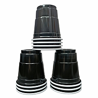 Set of 20 Combo Pack Glasses | Black Large & Shots Glasses | Beer Pong | Drinking Glass | Reusable Drinking Glass for New Year Bachelor Retirement Wedding Parties And Games | Each Size Of -10pcs