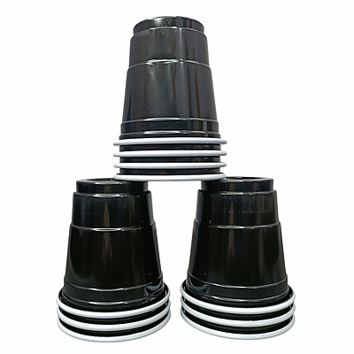 Set of 20 Combo Pack Glasses | Black Large & Shots Glasses | Beer Pong | Drinking Glass | Reusable Drinking Glass for New Year Bachelor Retirement Wedding Parties And Games | Each Size Of -10pcs